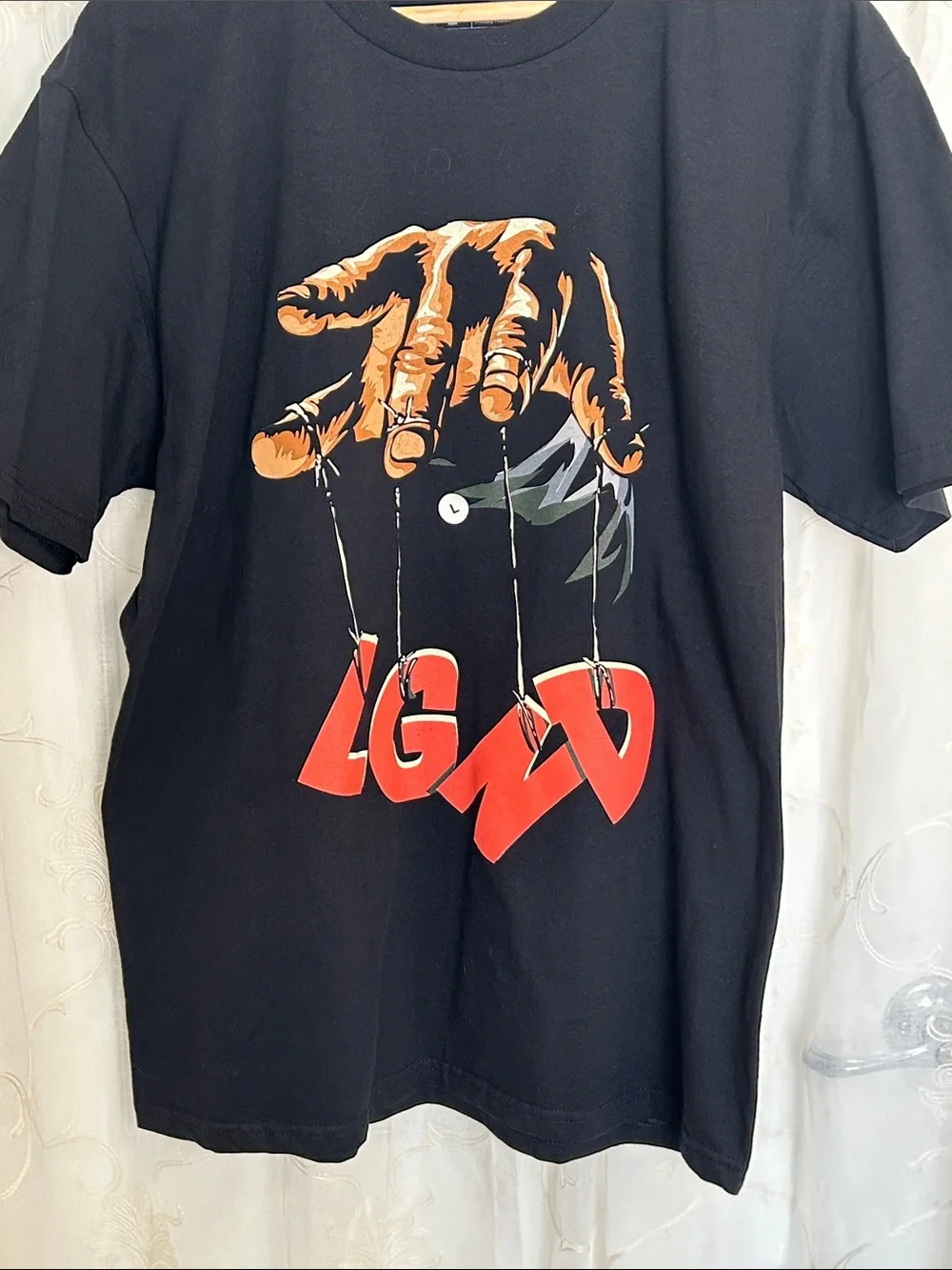 LGND Supply Co Black Puppet Master Hand Graphic T-Shirt L